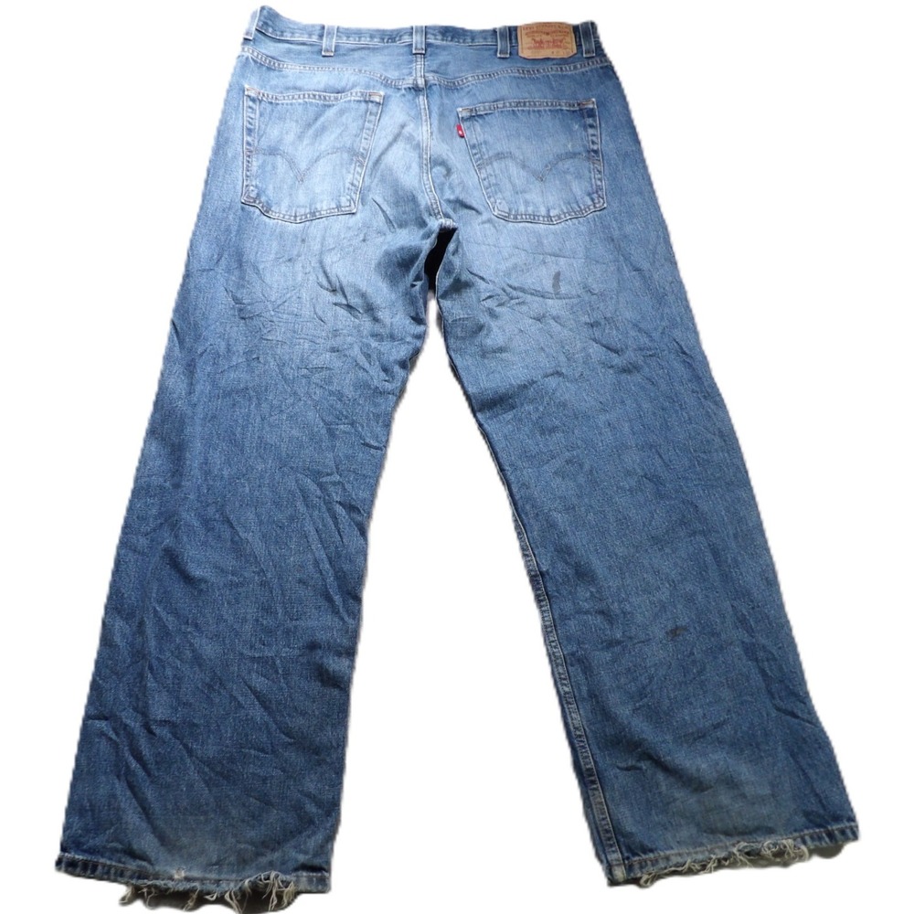 Levis 569 Loose Straight Baggy Y2K Skater Denim Jeans Men W38x32 Distressed Blue